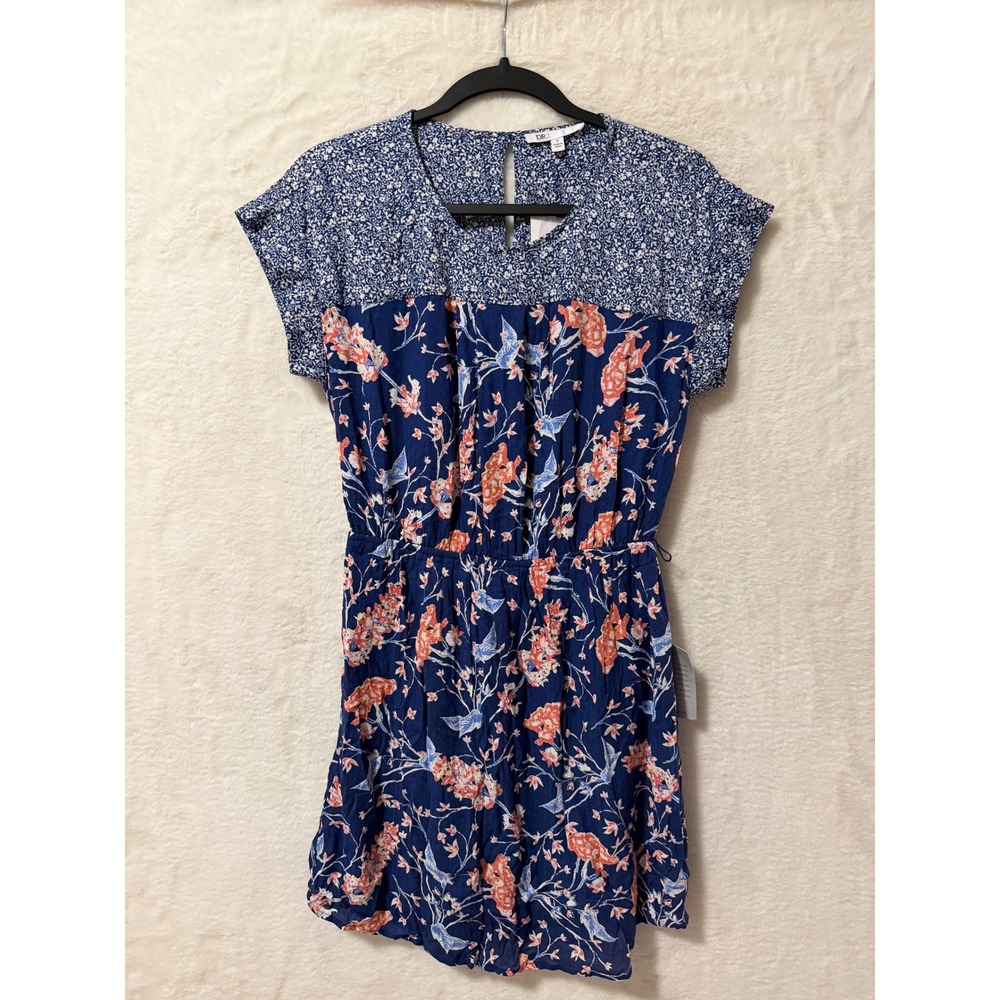 DR2 by Daniel Rainn Floral Romper Womens Small Navy Blue Mixed Print NWT Short S